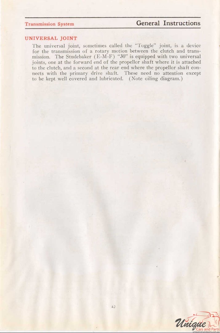 1912 Studebaker E-M-F 30 Operation Manual Page 53